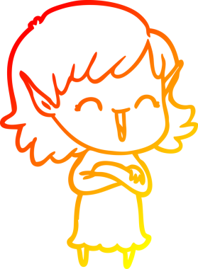 Bir insan tarafından çizilmiş çizgi film karakteri bir elf kızı çizimi