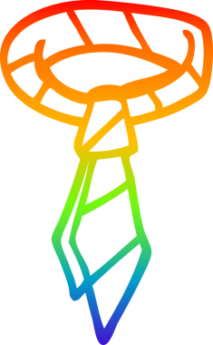 gökkuşağı gradyan çizgisi bir insan tarafından çizilmiş bir ofis kravatının çizimi