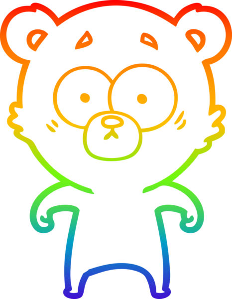 gökkuşağı gradyan çizimi şaşırmış bir ayı karikatürü bir insan tarafından çizildi