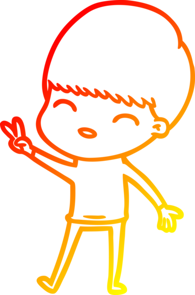 Bir insan tarafından çizilmiş mutlu çizgi film çocuğu çizimi.