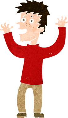 Bir insan tarafından çizilmiş heyecanlı bir çizgi film.