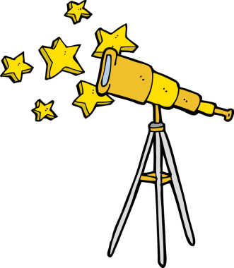 bir insan tarafından çizilmiş bir teleskop.