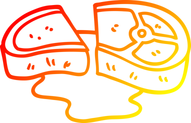 Bir insan tarafından çizilmiş nadir bir bifteğin sıcak çizgi çizimi.