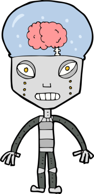 Bir insan tarafından çizilmiş garip robot.