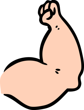 bir insan tarafından çizilmiş güçlü bir kol.