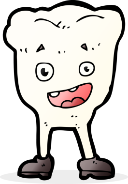 Bir insan tarafından çizilmiş çizgi film dişi.