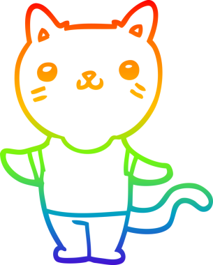 gökkuşağı gradyanı çizimi bir insan tarafından çizilmiş çizgi film kedisi