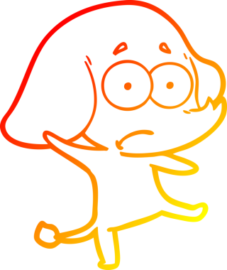 Bir insan tarafından çizilmiş, belirsiz bir filin sıcak çizgi çizimi.