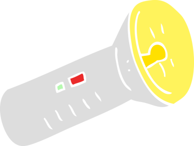 Bir insan tarafından çizilen meşalenin düz renk çizimi