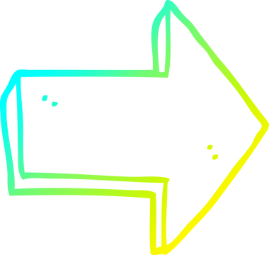 Soğuk gradyan çizgi çizimi bir insan tarafından çizilmiş bir oku işaret ediyor.