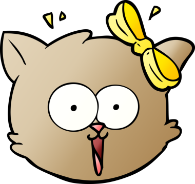 Bir insan tarafından çizilmiş kedi suratlı bir çizgi film.