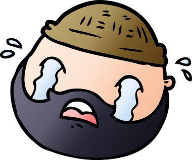 Bir insan tarafından çizilmiş sakallı bir erkek yüzü.