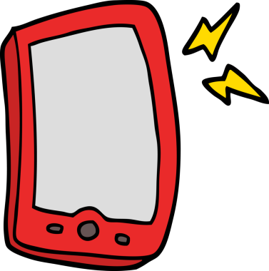 bir insan tarafından çizilmiş cep telefonu.