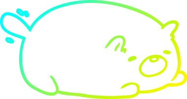 Bir insan tarafından çizilmiş şirin bir kedinin soğuk eğimli çizgisi