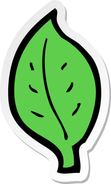 Bir insan tarafından çizilmiş karikatür yaprağının çıkartması.