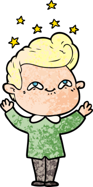 Bir insan tarafından çizilmiş heyecanlı bir çizgi film.