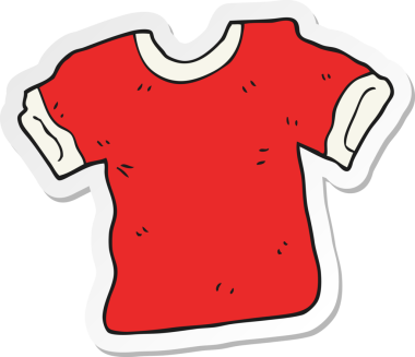 Bir insan tarafından çizilmiş karikatür tişörtü çıkartması.