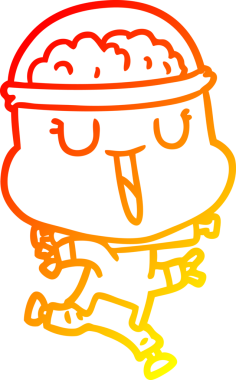 Bir insan tarafından çizilmiş mutlu bir çizgi robot çizimi