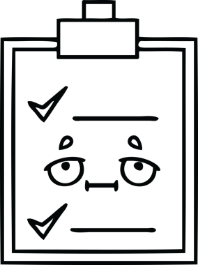 Bir insan tarafından çizilmiş bir kontrol listesinin çizgi çizimi