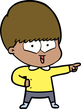 Bir insan tarafından çizilmiş mutlu çocuk çizgi filmi.