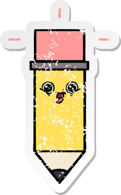 Bir insan tarafından çizilmiş şirin bir karikatür kaleminin sıkıntılı çıkartması.