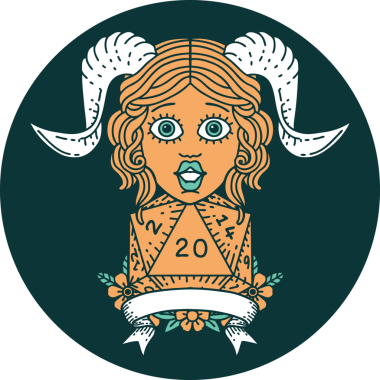 Bir insan tarafından çizilmiş doğal yirmi zar atma ikonu