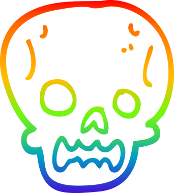 Bir insan tarafından çizilen cadılar bayramı kafatası çizgi çizimi