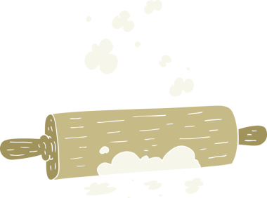 Bir insan tarafından çizilen merdanenin düz renk çizimi