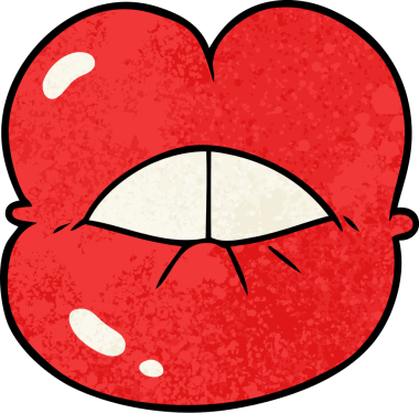 Bir insan tarafından çizilmiş dudaklar.