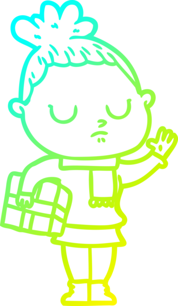 Bir insan tarafından çizilmiş soğuk bir çizgi film çizimi.