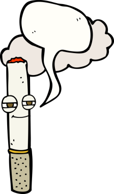 Bir insan tarafından çizilmiş mutlu bir sigara.