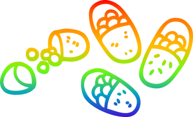 gökkuşağı gradyan çizgi çizimi bir insan tarafından çizilmiş tabletler