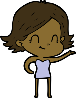 Bir insan tarafından çizilmiş karikatür dostu kız.