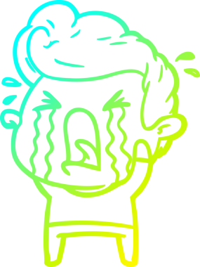 Bir insan tarafından çizilmiş ağlayan bir karikatür çizimi.