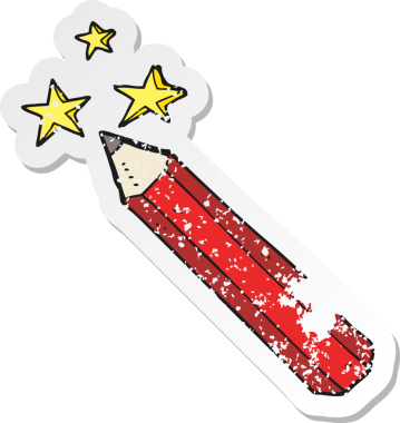 Bir insan tarafından çizilmiş sihirli bir kalemin gerilimli çıkartması.