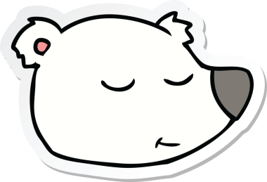 Bir insan tarafından çizilmiş kutup ayısı suratı.