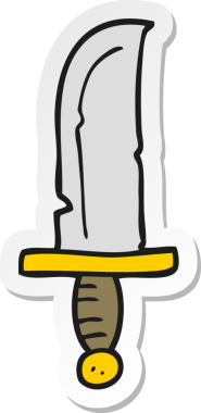 Bir insan tarafından çizilmiş karikatür bıçağının çıkartması.