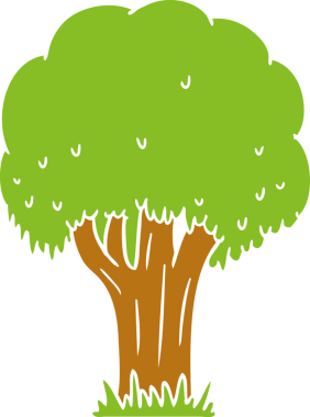 Bir insan tarafından çizilmiş bir yaz ağacı karalaması.