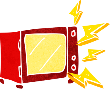 bir insan tarafından çizilmiş mikro dalga çizgi film