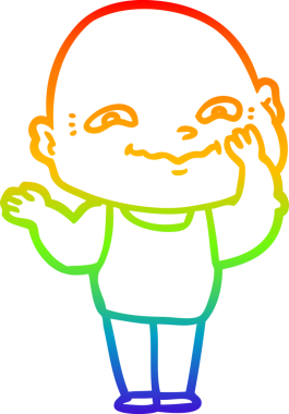 Gökkuşağı gradyan çizimi bir insan tarafından çizilmiş ürkütücü bir çizgi.