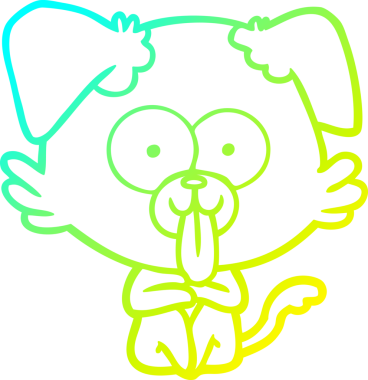 Bir insan tarafından çizilmiş dilli çizgi film köpeği çizimi.