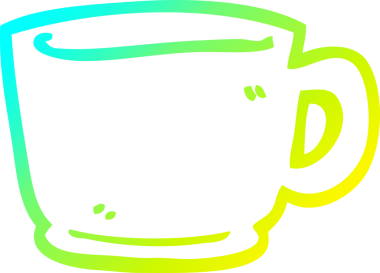 Bir insanın çizdiği çay fincanının soğuk gradyan çizgisi.