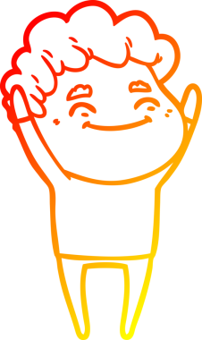 Bir insan tarafından çizilmiş, karikatür dostu bir adamın sıcak çizgi çizimi