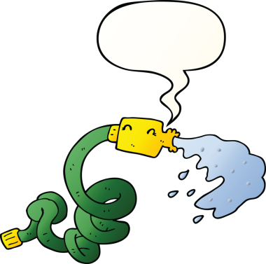 bir insan tarafından çizilmiş düzgün eğimli konuşma baloncuklu çizgi film hortumu