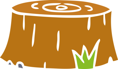 Bir insan tarafından çizilmiş bir ağaç kütüğünün el çizimi karalaması.