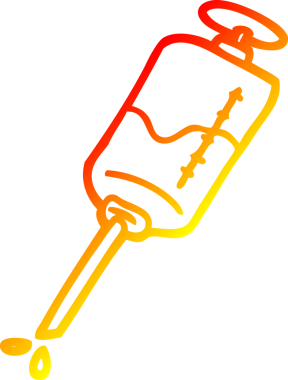 Bir insan tarafından çizilen karikatür iğnesinin sıcak gradyan çizimi