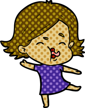 Bir insan tarafından çizilen karikatür kızı.