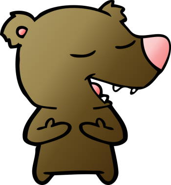 Bir insan tarafından çizilmiş çizgi film ayısı.