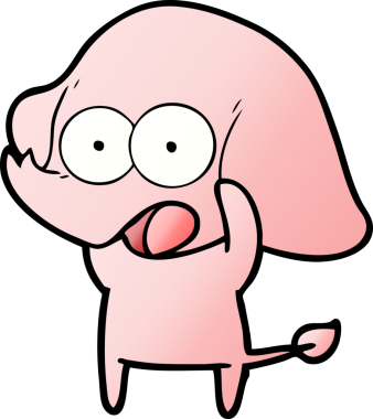 Bir insan tarafından çizilmiş şirin bir fil.