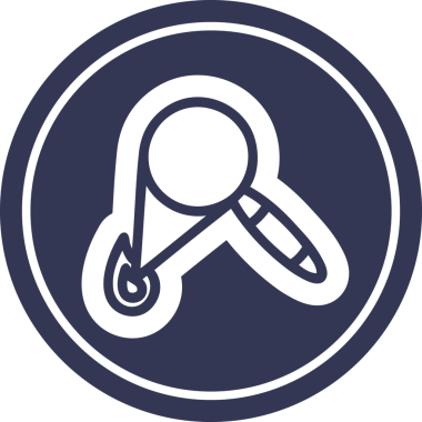 Büyüteç yanan dairesel sembol bir insan tarafından çizilmiş.